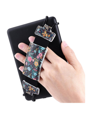 Correa de Mano para Kindle y Tabletas - Xiviers - Flor Negra