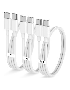 Paquete de 3 cables USB C a USB C 1 pie 60W carga rápida