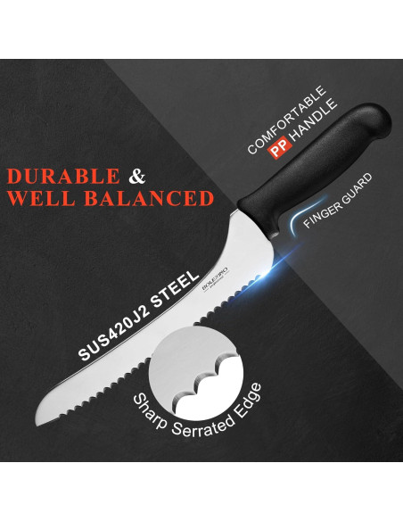 Cuchillo de Pan Serrado Offset BOLEXINO 22.9 cm Acero Inoxidable Cuchillo de Pan Serrado Offset BOLEXINO 22.9 cm Acero Inoxidable