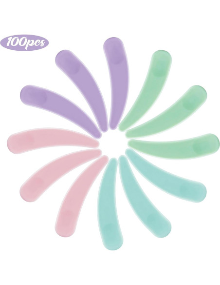 100 Espátulas Cosméticas GOLACKY Mini Cuchara Plástico Multicolor 100 Espátulas Cosméticas GOLACKY Mini Cuchara Plástico Multicolor