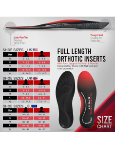 Plantillas Ortopédicas Physix Gear S para Hombres y Mujeres - Soporte Arqueado 2