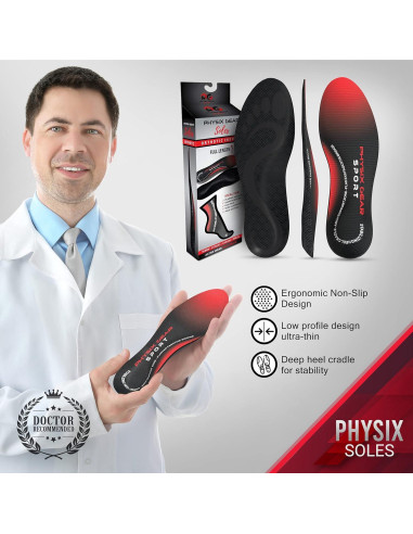 Plantillas Ortopédicas Physix Gear S para Hombres y Mujeres - Soporte Arqueado