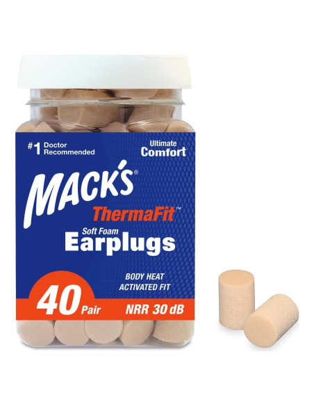 Tapones para oídos Mack's ThermaFit - 40 pares, NRR 30 dB Tapones para oídos Mack's ThermaFit - 40 pares, NRR 30 dB