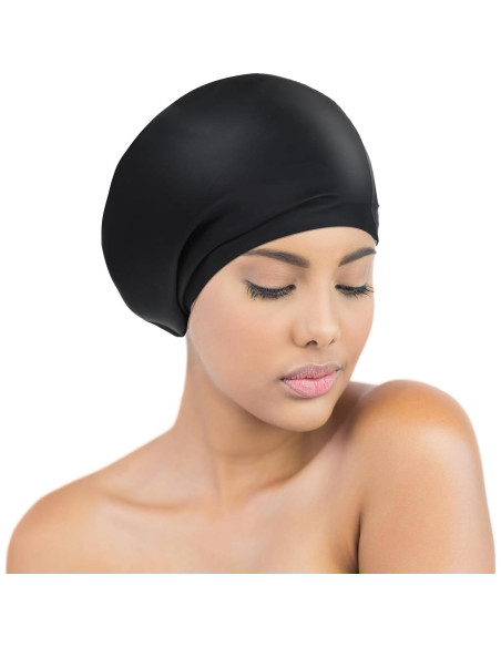 Gorro de Natación Silicona Extra Grande Yuanchu Negro Gorro de Natación Silicona Extra Grande Yuanchu Negro