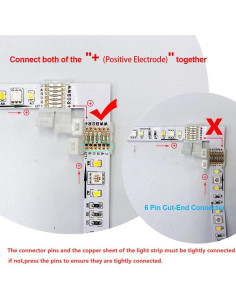 Conectores LED RGBWW 6 pines GIDERWEL 12mm paquete de 6 2