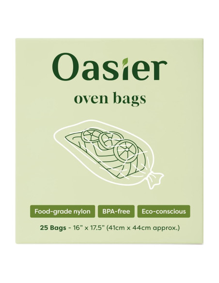 Bolsas para horno Oasier 25 unidades 40.6x44.5 cm resistentes Bolsas para horno Oasier 25 unidades 40.6x44.5 cm resistentes