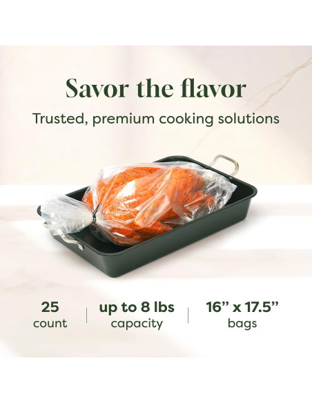 Bolsas para horno Oasier 25 unidades 40.6x44.5 cm resistentes Bolsas para horno Oasier 25 unidades 40.6x44.5 cm resistentes