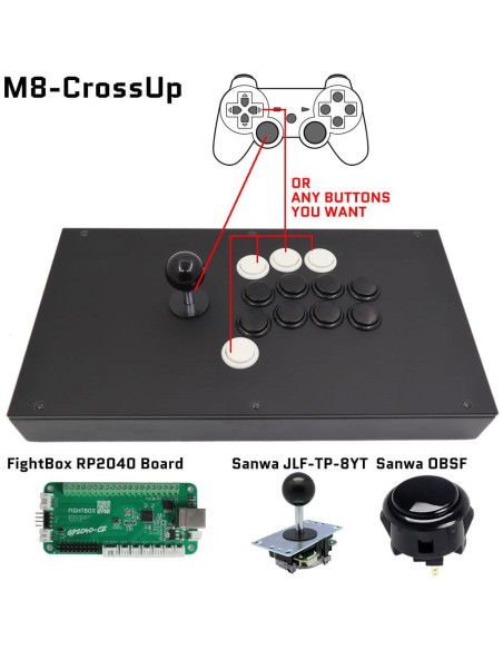 FightBox M8-CrossUP Joystick Arcade para PC/PS/SWITCH FightBox M8-CrossUP Joystick Arcade para PC/PS/SWITCH