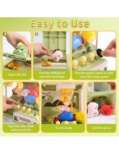 Máquina de Garras de Dinosaurio Skirfy para Niños con Sonido