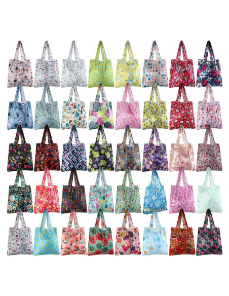 Geyee 40 Bolsas de Compras Reutilizables Plegables Impermeables Geyee 40 Bolsas de Compras Reutilizables Plegables Impermeables
