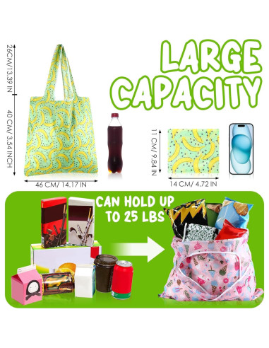 Geyee 40 Bolsas de Compras Reutilizables Plegables Impermeables
