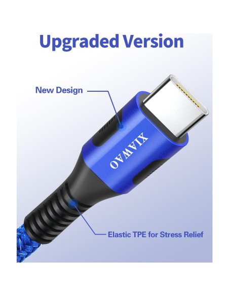 Cable USB a USB C XIAWAO 6-Pack 1.83m y 2.74m Carga Rápida Cable USB a USB C XIAWAO 6-Pack 1.83m y 2.74m Carga Rápida