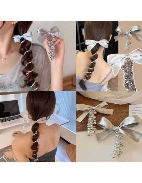 Diademas de Pelo Espirales Plateadas Genérico - 4 Pcs Diademas de Pelo Espirales Plateadas Genérico - 4 Pcs