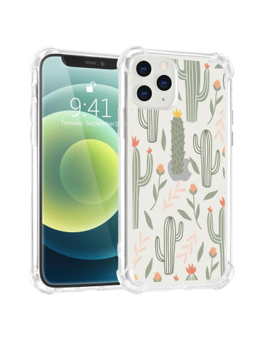 Funda Bumper TPU CCHIYAO para iPhone 11 Cactus Diseño Caricatura