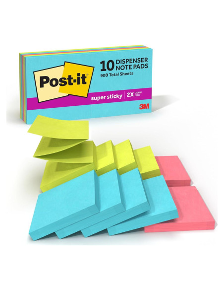 Notas Adhesivas Súper Pegajosas Post-it Neones Supernova 10 Blocs Notas Adhesivas Súper Pegajosas Post-it Neones Supernova 10 Blocs
