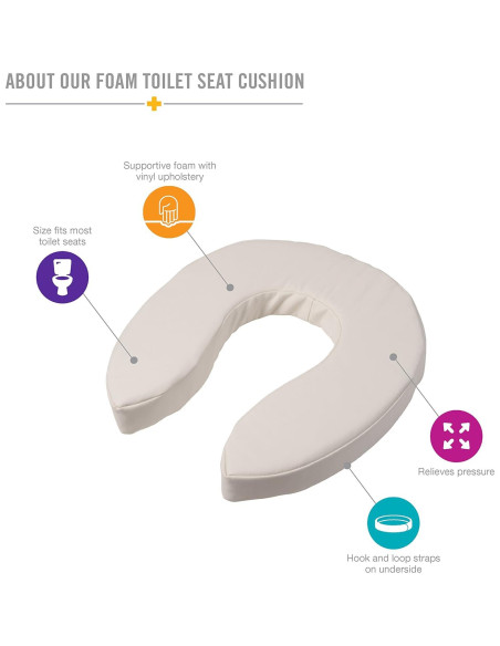 Cojín Elevado para Asiento de Inodoro DMI 5.08 cm Blanco Cojín Elevado para Asiento de Inodoro DMI 5.08 cm Blanco