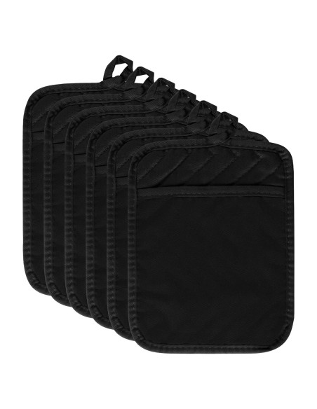 Soporte para Olla R CABALLO 6Pcs Algodón Negro 18x23cm Soporte para Olla R CABALLO 6Pcs Algodón Negro 18x23cm