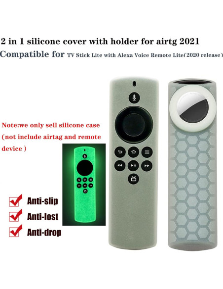 Funda para Control Remoto Fire Stick Lite con Soporte AirTag Verde Funda para Control Remoto Fire Stick Lite con Soporte AirTag Verde