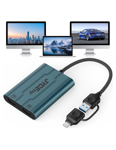 Adaptador USB C a HDMI JYCETSY DL6950 Doble Monitor 4K 60Hz