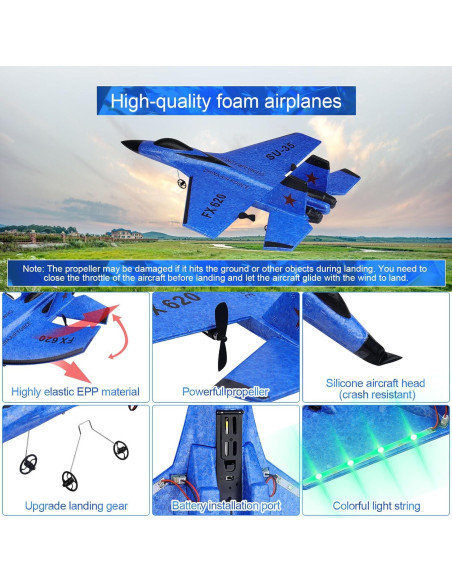 Avión RC Beffkkip FX620 2CH Luz LED Carga USB Azul Avión RC Beffkkip FX620 2CH Luz LED Carga USB Azul