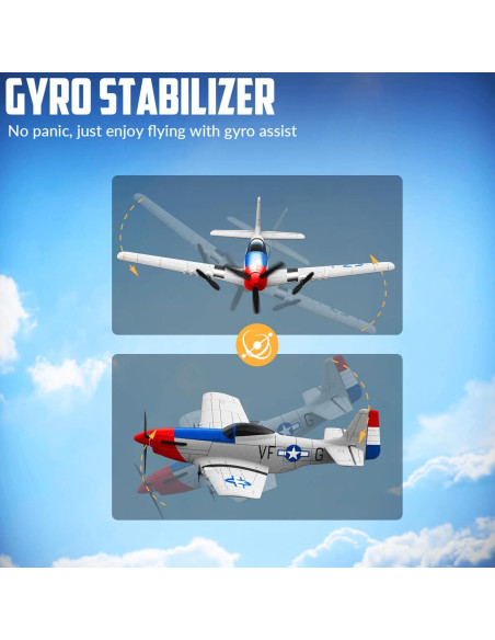 Avión RC VOLANTEXRC P-51D Mustang 3 Canales para Niños Avión RC VOLANTEXRC P-51D Mustang 3 Canales para Niños
