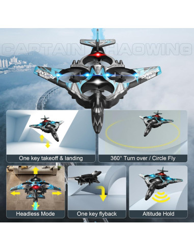 Dron RC para Niños Captain Chaowing E0 con Luces y 3 Baterías