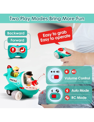 Juguete de Avión RC iPlay, Control Remoto para Bebés