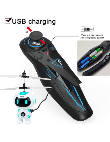 Robot Volador RC Tcvents Blanco Mini Drone Juguete 5+