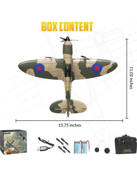 Avión RC VOLANTEXRC Spitfire 400mm 2.4GHz para Principiantes Avión RC VOLANTEXRC Spitfire 400mm 2.4GHz para Principiantes
