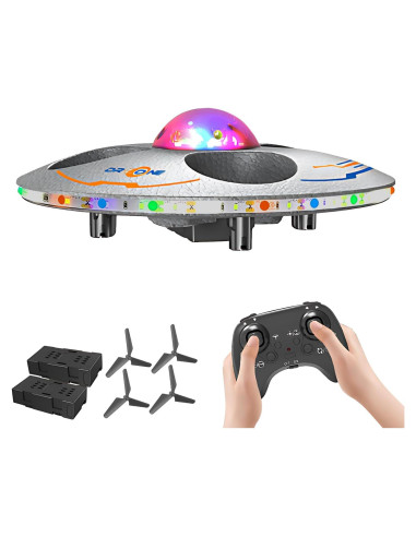 Dron UFO HTURCCOP Plata para Niños con 2 Baterías