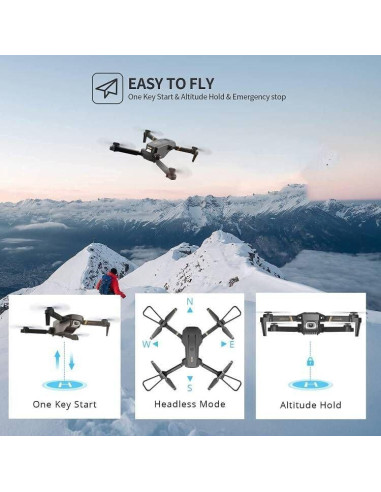 Dron Mini 4DRC V4 Plegable HD 1080P con 2 Baterías