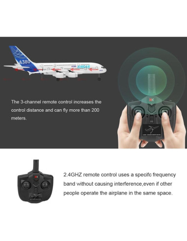 Avión RC A120-Aircar A380 3 Canales EPP para Niños