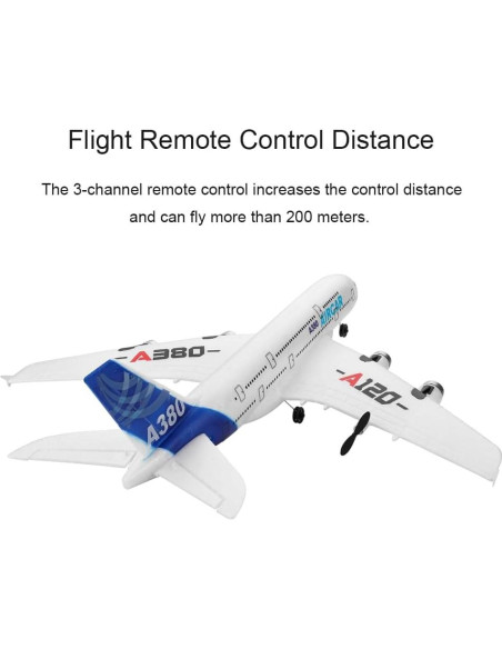Avión RC A120-Aircar A380 3 Canales EPP para Niños Avión RC A120-Aircar A380 3 Canales EPP para Niños