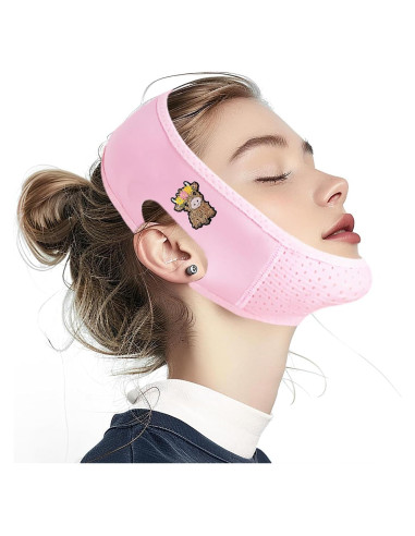 Correa Facial Reutilizable Yuibthr para Dormir - Elevación Barbilla Rosa