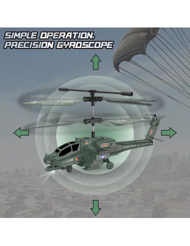 Helicóptero RC Wanwuxin con Luz y Sonido - Modelo Militar