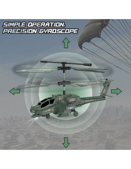 Helicóptero RC Wanwuxin con Luz y Sonido - Modelo Militar Helicóptero RC Wanwuxin con Luz y Sonido - Modelo Militar