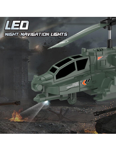 Helicóptero RC Wanwuxin con Luz y Sonido - Modelo Militar
