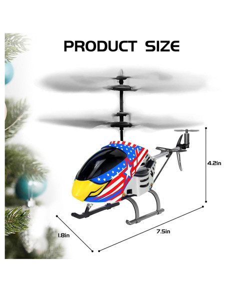 Helicóptero RC Bloolilies Azul Águila 3.5CH LED para Niños Helicóptero RC Bloolilies Azul Águila 3.5CH LED para Niños
