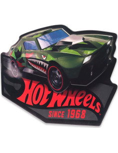 Cartel Metal Embossed Hot Wheels Coche Tiburón Verde 58x39cm 2