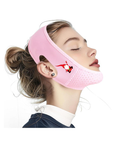 Correa Facial Reutilizable Elevadora V Rosa - Ejercitador Mandíbula