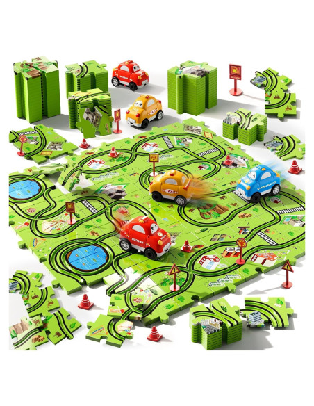 Juego de rompecabezas de pista de carreras Beby Buty 64 piezas Juego de rompecabezas de pista de carreras Beby Buty 64 piezas