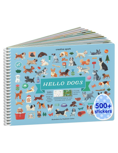 Libro de Pegatinas de Perros CUPKIN 500+ Pegatinas y 12 Escenas