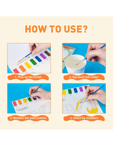 YPLUS Libro de Pintura con Agua para Niños 20 Páginas