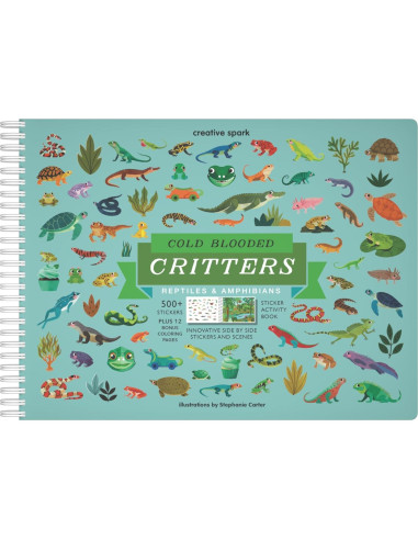 Libro de Stickers de Reptiles CUPKIN para Niños 500+ Stickers