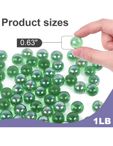 Canicas de Vidrio DomeStar 0.63 cm Verdes a Granel 0.45 kg