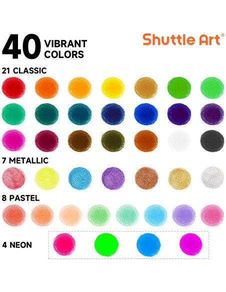 Barras de Pintura Tempera Shuttle Art 40 Colores Secado Rápido Barras de Pintura Tempera Shuttle Art 40 Colores Secado Rápido