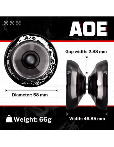 Yoyo Profesional 7YO AOE Negro para Principiantes + Accesorios