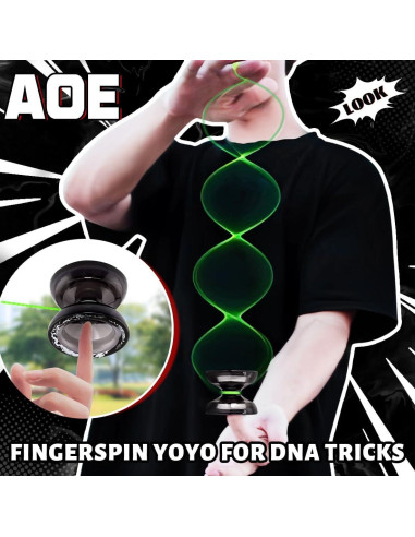 Yoyo Profesional 7YO AOE Negro para Principiantes + Accesorios