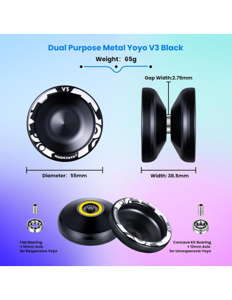 Yoyo Profesional MAGICYOYO V3 para Niños y Adultos - Negro Yoyo Profesional MAGICYOYO V3 para Niños y Adultos - Negro