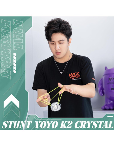 Yoyo MagicYoyo K2 Cristal Verde y Blanco + 12 Cuerdas
